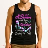 A Queen Was Born In October Happy Birthday To Me For Women Tank Top thumb 3