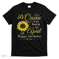 A Queen Was Born In April Women Ladies April Birthday T-Shirt thumb 0