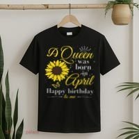 A Queen Was Born In April Women Ladies April Birthday T-Shirt thumb 2