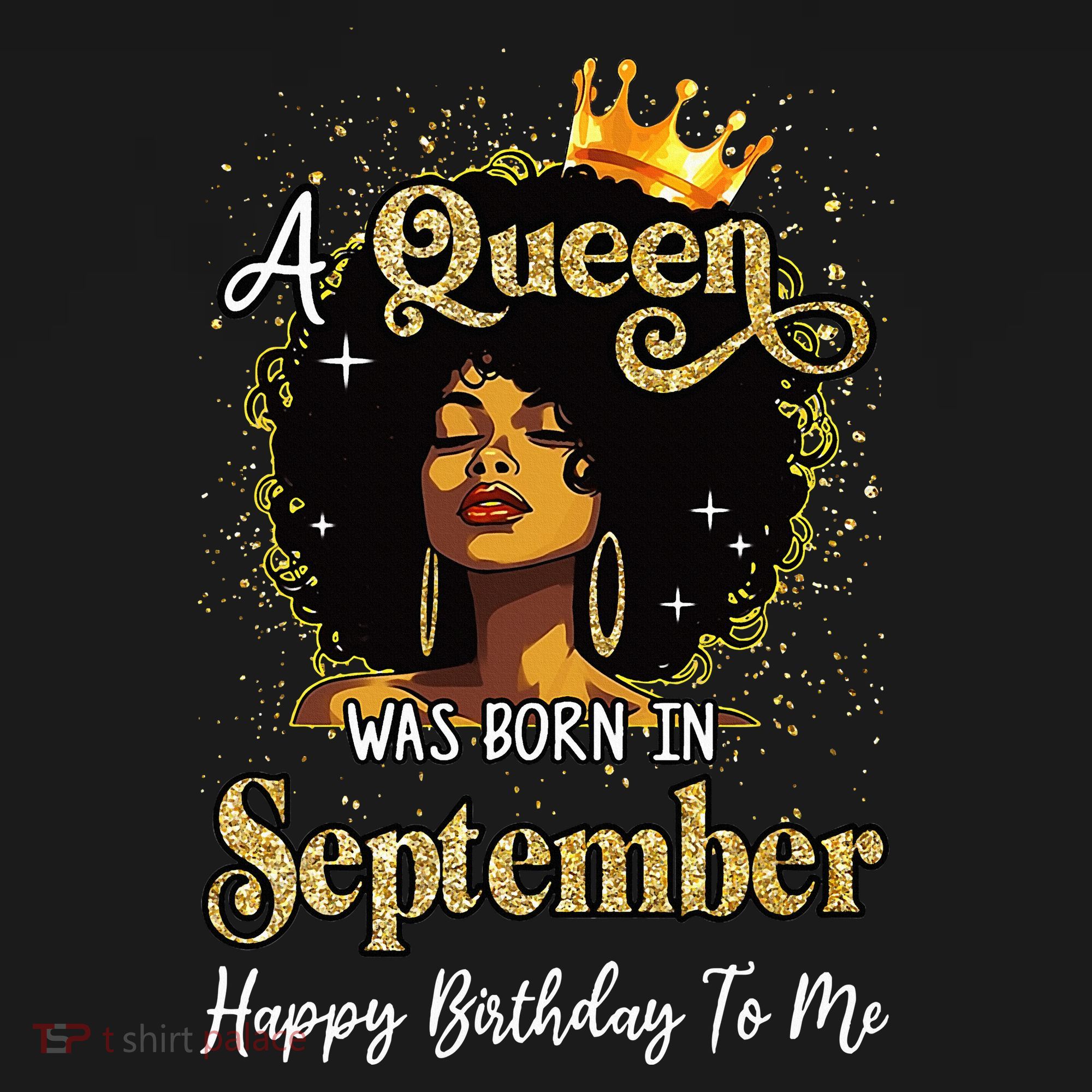 A Queen Was Born In September Black Birthday Afro Woman Women's Hoodie