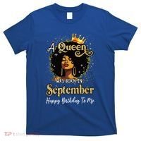 A Queen Was Born In September Black Birthday Afro Woman T-Shirt thumb 0
