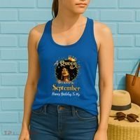 A Queen Was Born In September Black Birthday Afro Woman Women's Tank Top thumb 2