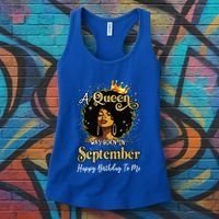 A Queen Was Born In September Black Birthday Afro Woman Women's Tank Top thumb 3