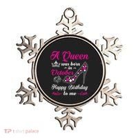 A Queen Was Born In October Birthday Gift For Wo Ornament thumb 0