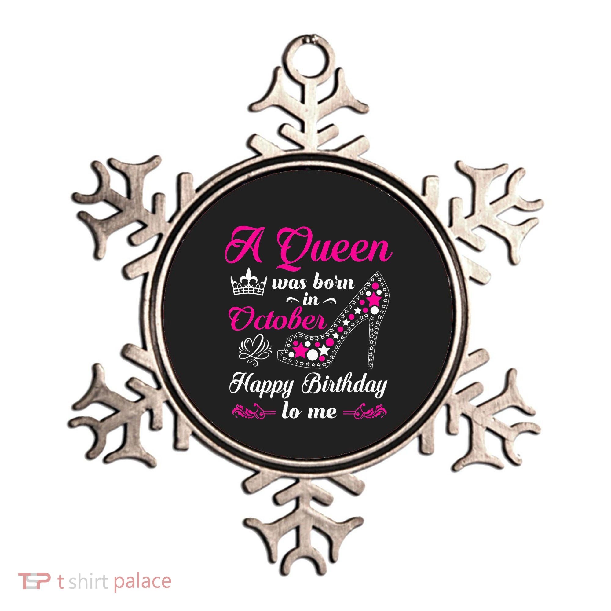 A Queen Was Born In October Birthday Gift For Wo Ornament