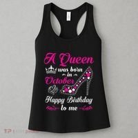 A Queen Was Born In October Birthday Gift For Wo Women's Tank Top thumb 3