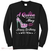 A Queen Was Born In May Cute Funny Happy Birthday Gifts Sweatshirt thumb 0