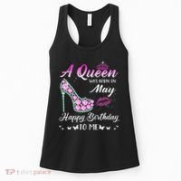 A Queen Was Born In May Cute Funny Happy Birthday Gifts Women's Tank Top thumb 0