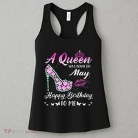A Queen Was Born In May Cute Funny Happy Birthday Gifts Women's Tank Top thumb 3