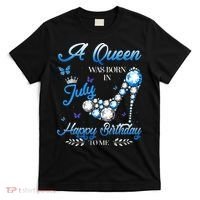 A Queen Was Born In July Happy Birthday To Me T-Shirt thumb 0