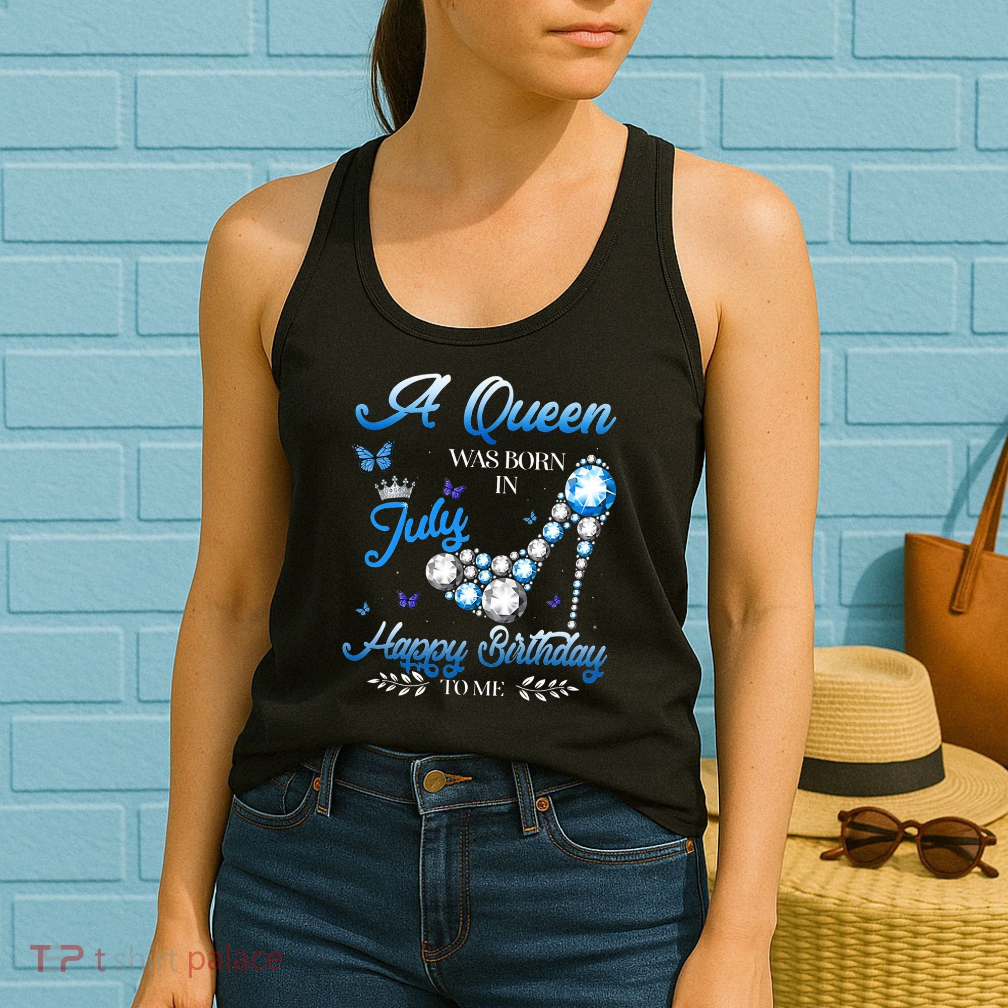 A Queen Was Born In July Happy Birthday To Me Women's Tank Top
