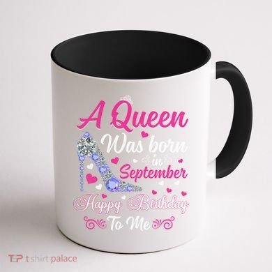 A Queen Was Born In September Design Birthday Gift Coffee Mug back