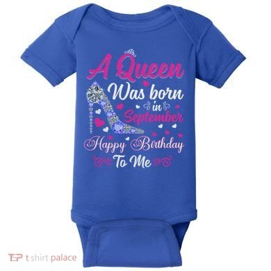 A Queen Was Born In September Design Birthday Gift Baby Bodysuit