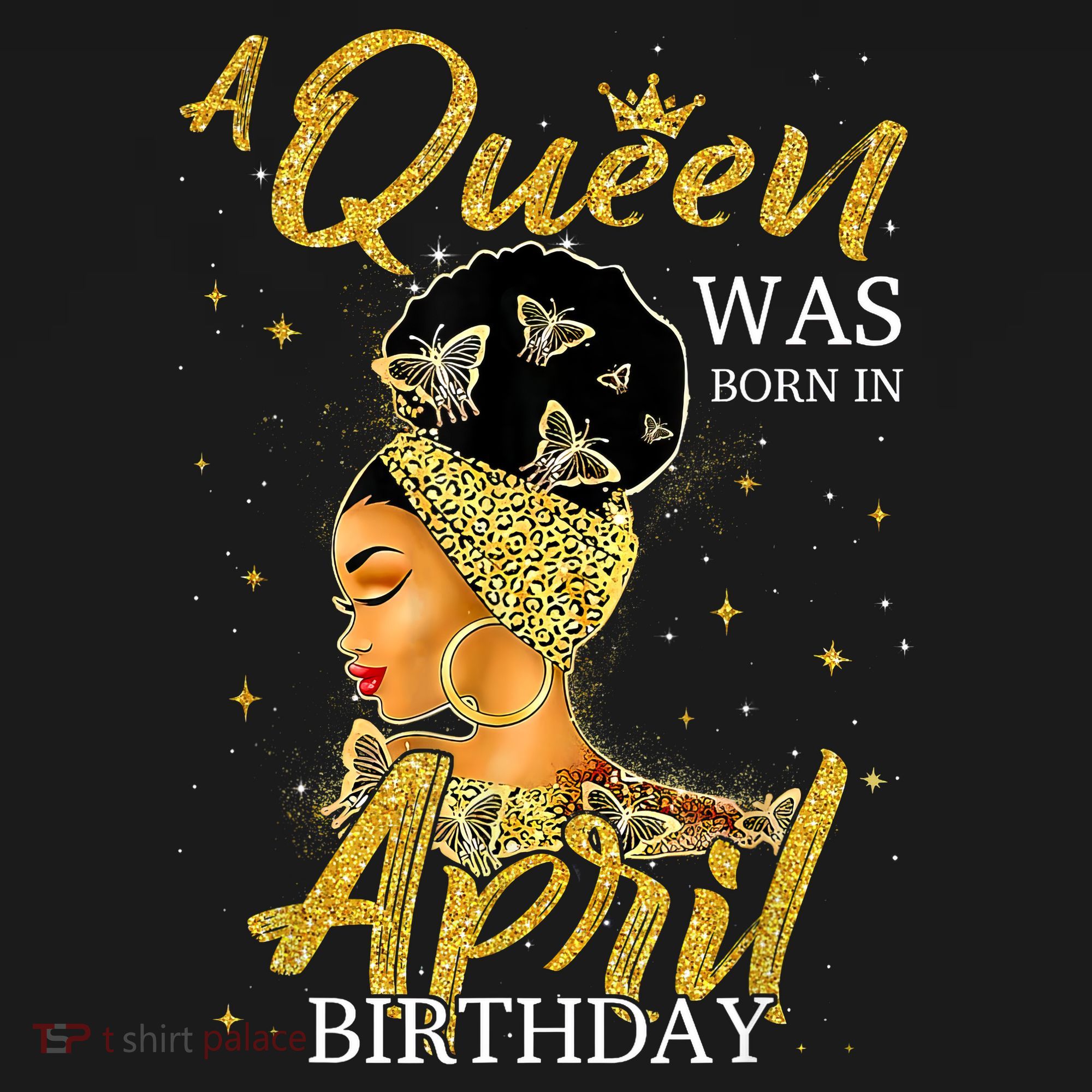A Queen Was Born In April Happy Birthday To Me Party  T-Shirt