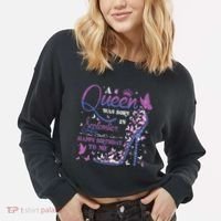 A Queen Was Born In September Happy Birthday To Me Cropped Pullover Crew thumb 2