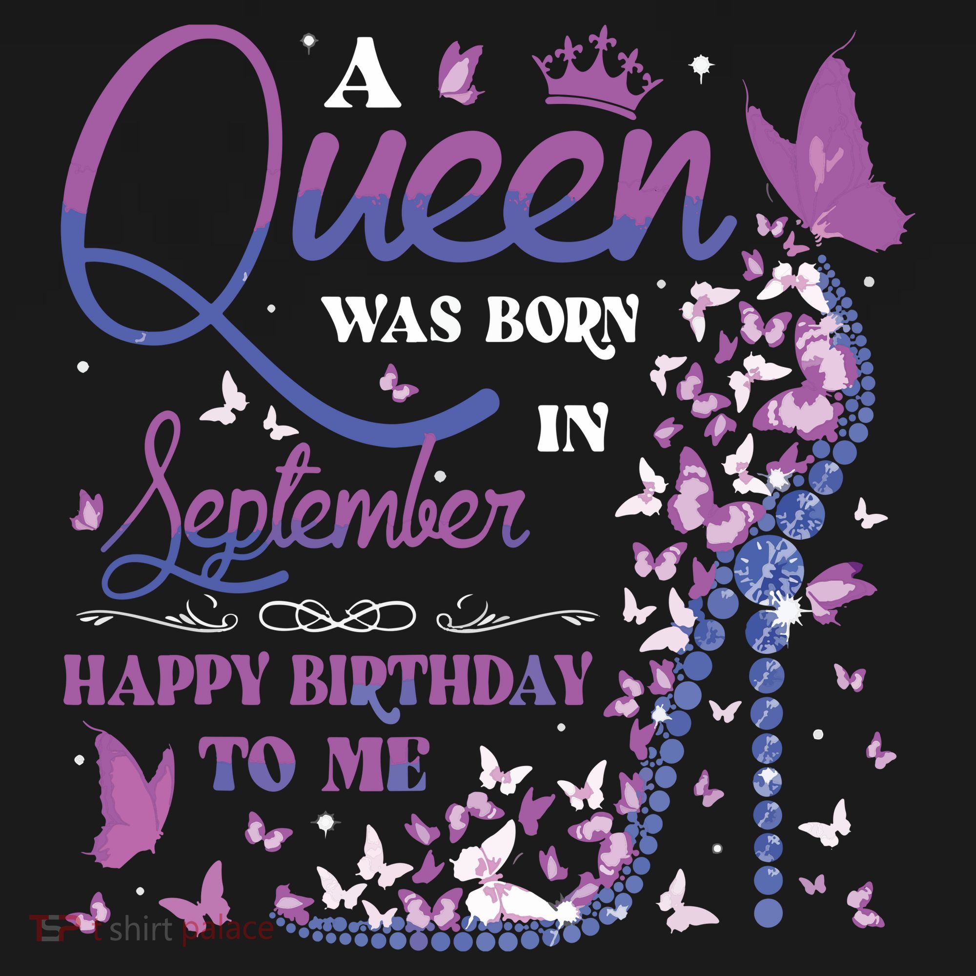 A Queen Was Born In September Happy Birthday To Me Cropped Pullover Crew