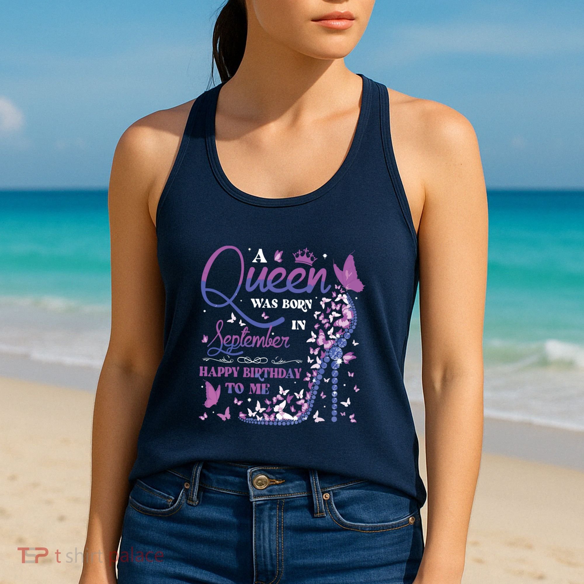A Queen Was Born In September Happy Birthday To Me Women's Tank Top