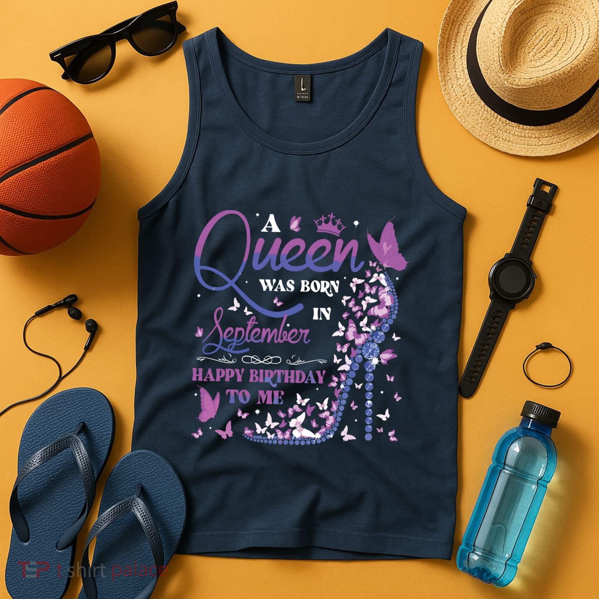 A Queen Was Born In September Happy Birthday To Me Tank Top