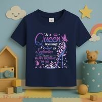 A Queen Was Born In September Happy Birthday To Me Toddler T-Shirt thumb 3