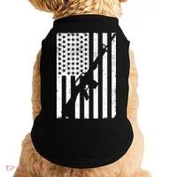 AR-15 Gun Vintage American Flag Doggie Tank thumb 0