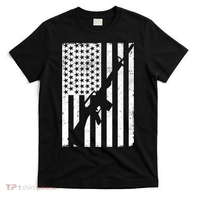 AR-15 Gun Vintage American Flag T-Shirt