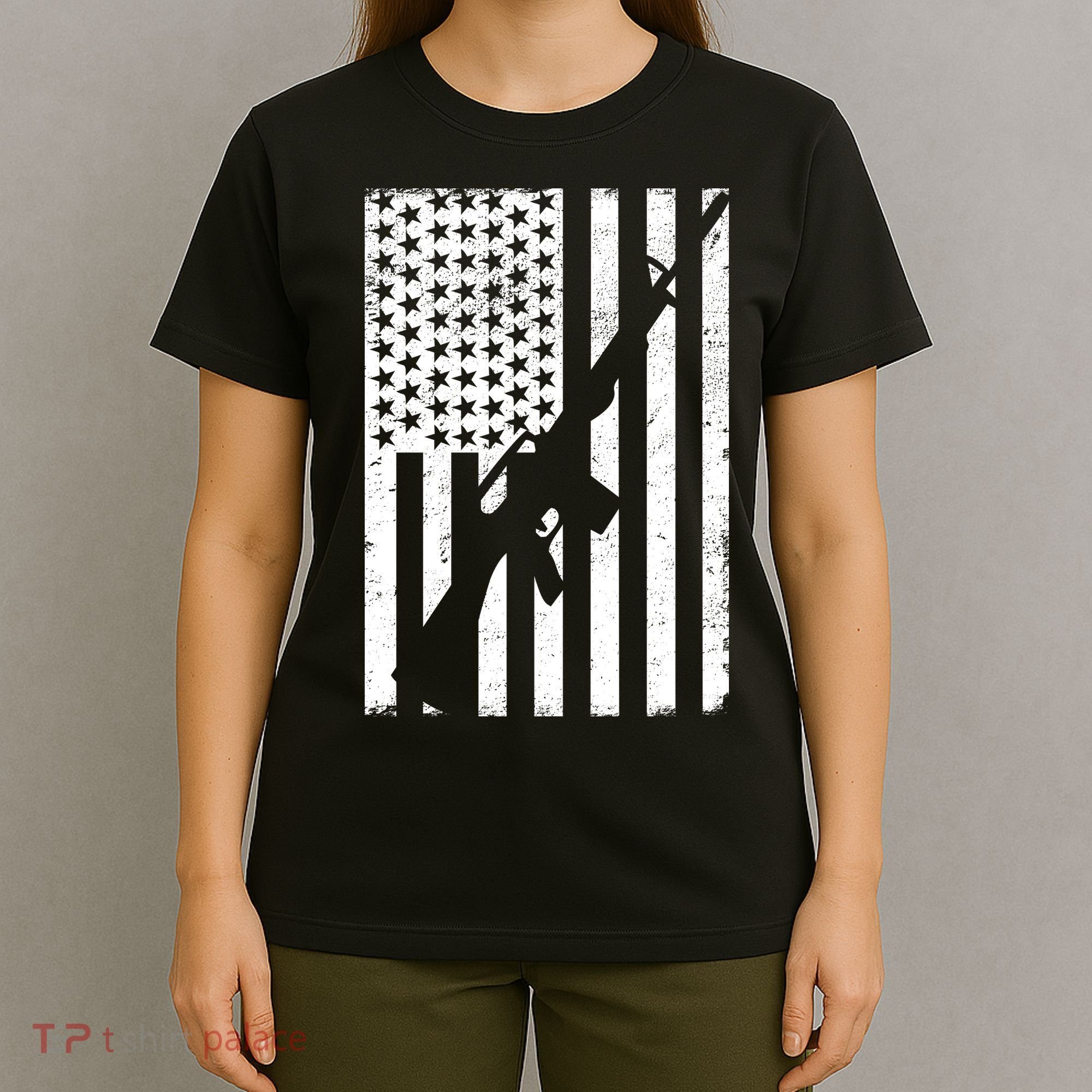 AR-15 Gun Vintage American Flag T-Shirt