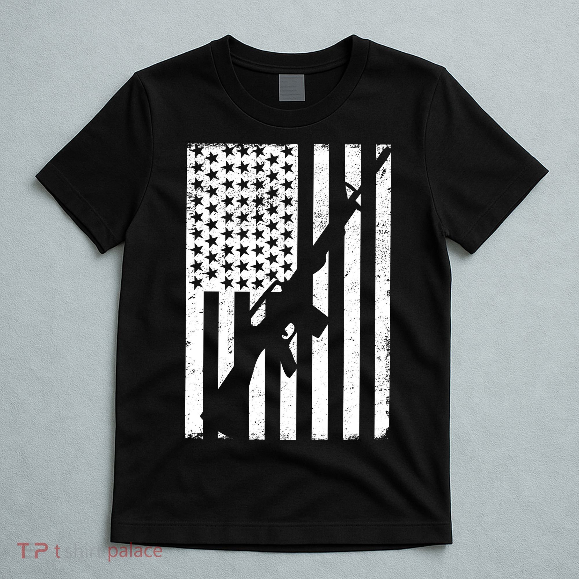 AR-15 Gun Vintage American Flag T-Shirt
