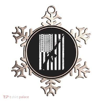 AR-15 Gun Vintage American Flag Ornament