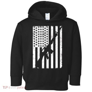 AR-15 Gun Vintage American Flag Toddler Hoodie