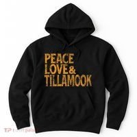 Awesome Retro 1960s Peace Love Tillamook Oregon Hoodie thumb 0