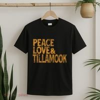 Awesome Retro 1960s Peace Love Tillamook Oregon T-Shirt thumb 2