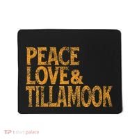 Awesome Retro 1960s Peace Love Tillamook Oregon Mousepad thumb 0