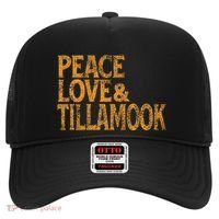 Awesome Retro 1960s Peace Love Tillamook Oregon Hat thumb 0