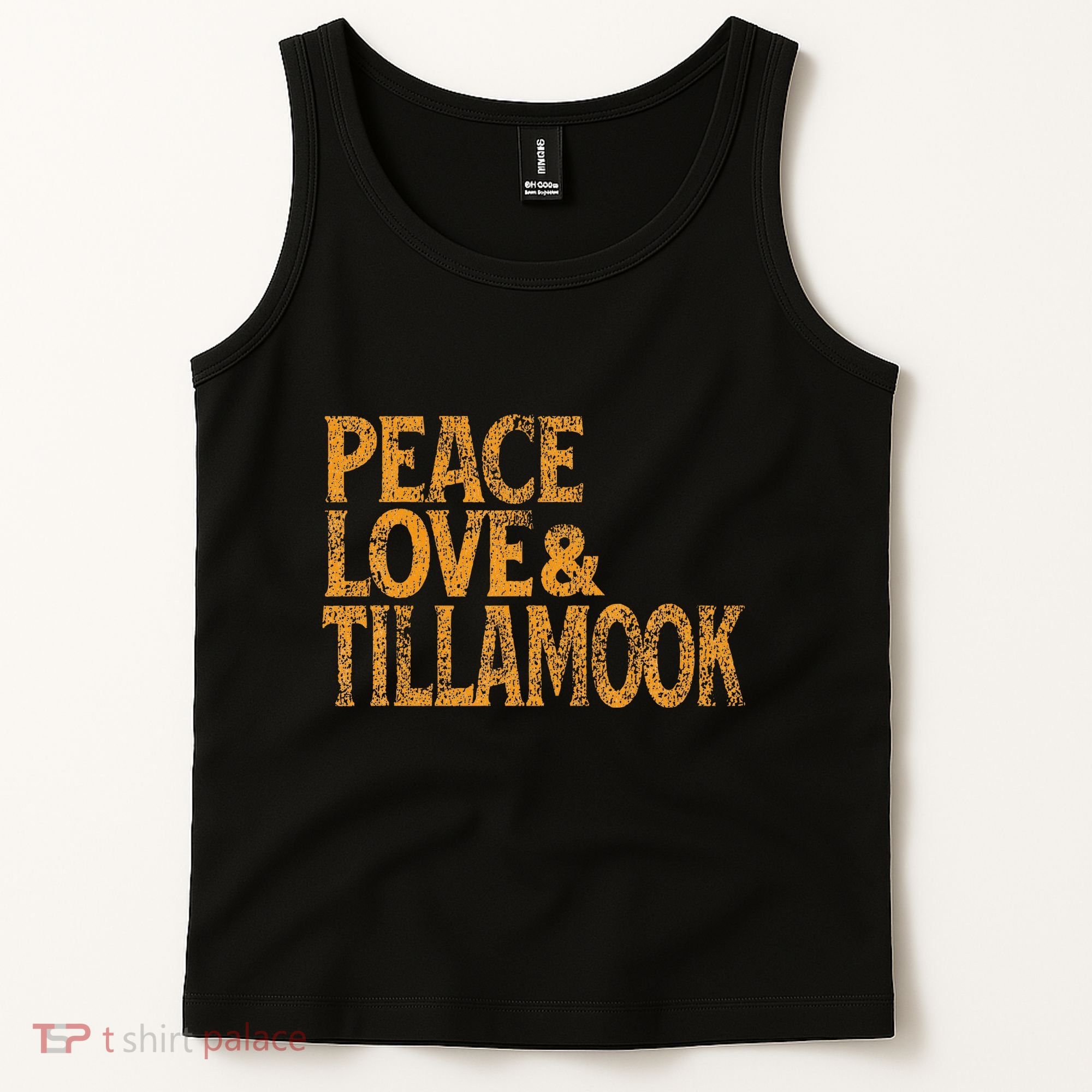 Awesome Retro 1960s Peace Love Tillamook Oregon Tank Top