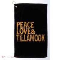 Awesome Retro 1960s Peace Love Tillamook Oregon Golf Towel thumb 0