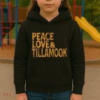 Awesome Retro 1960s Peace Love Tillamook Oregon Kids Hoodie thumb 3