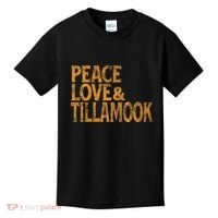 Awesome Retro 1960s Peace Love Tillamook Oregon Kids T-Shirt thumb 0