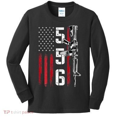 Ar15 Rifle 2nd Amendment 556 Ar15 Gifts Kids Long Sleeve Shirt