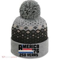 America Retro 250 Years 250th Anniversary USA 1776 The Baniff Cuffed Pom Beanie thumb 0