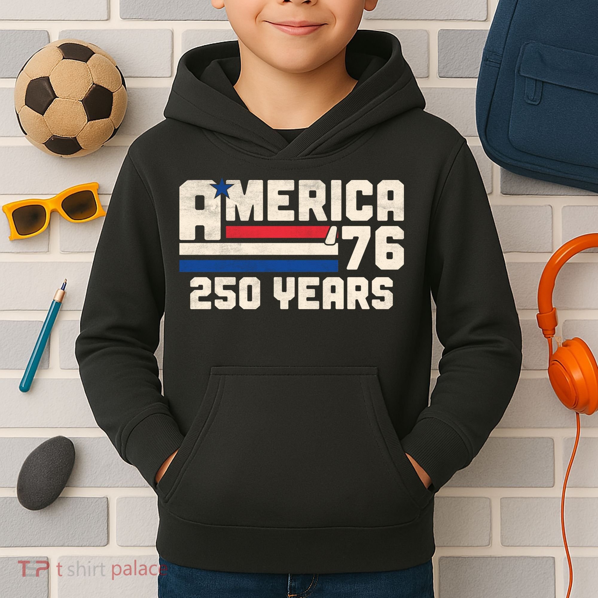 America Retro 250 Years 250th Anniversary USA 1776 Kids Hoodie