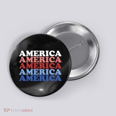 America Retro 4th Of July Button