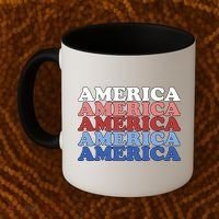 America Retro 4th Of July Coffee Mug thumb 2