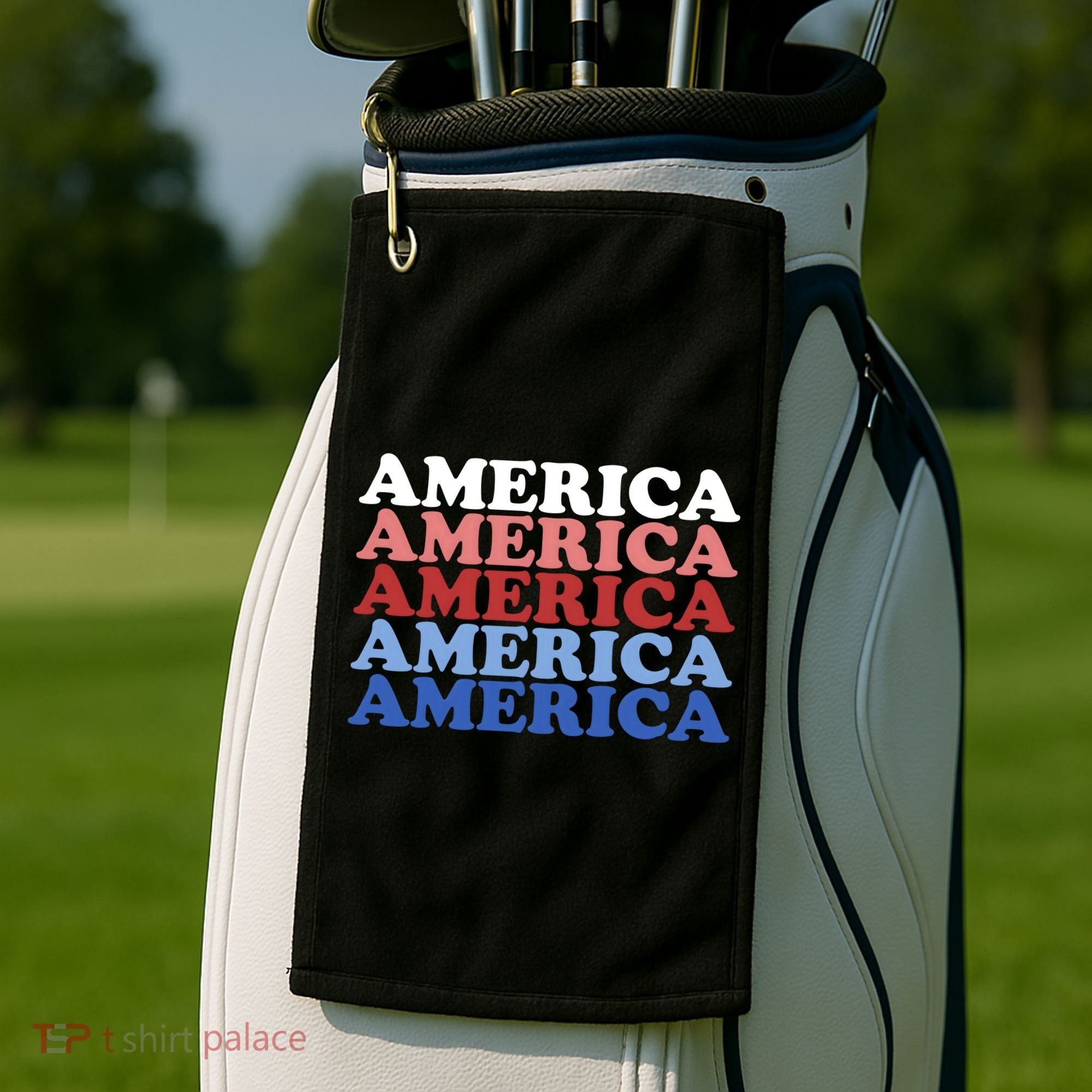 America Retro 4th Of July Golf Towel