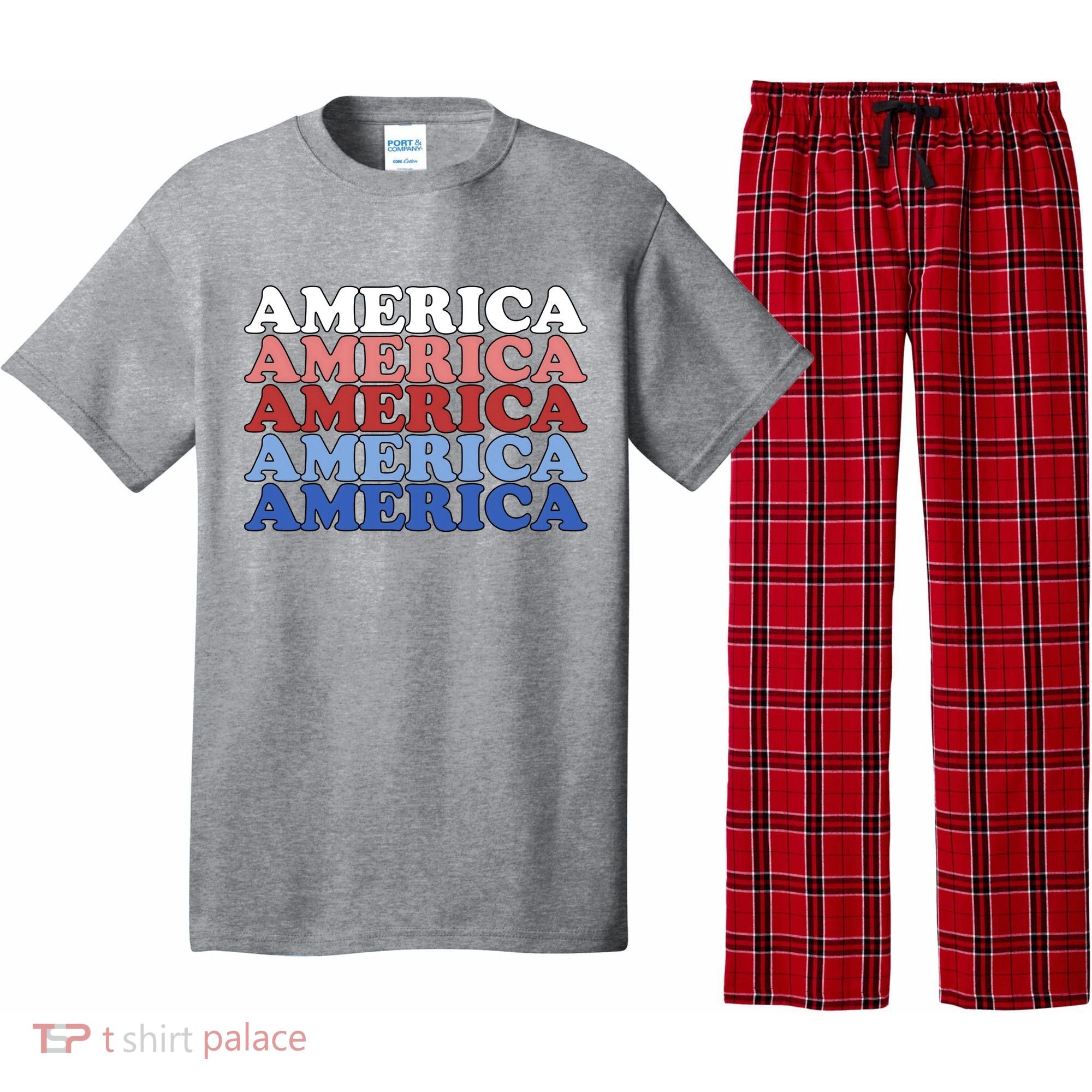 America Retro 4th Of July Pajama Set