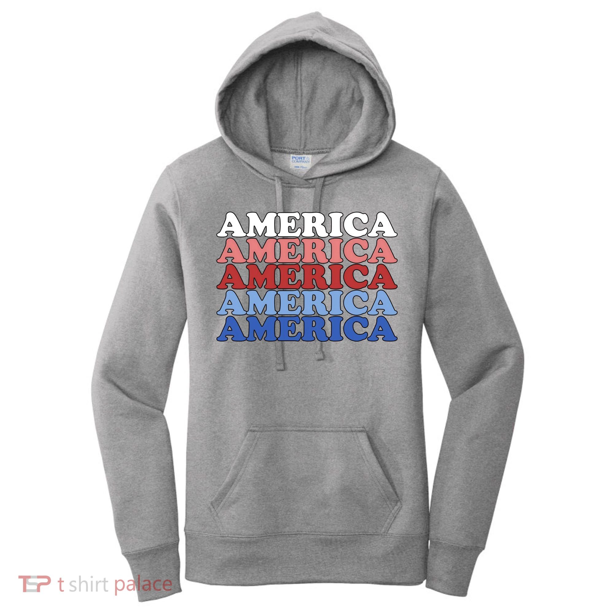 America Retro 4th Of July Women's Hoodie