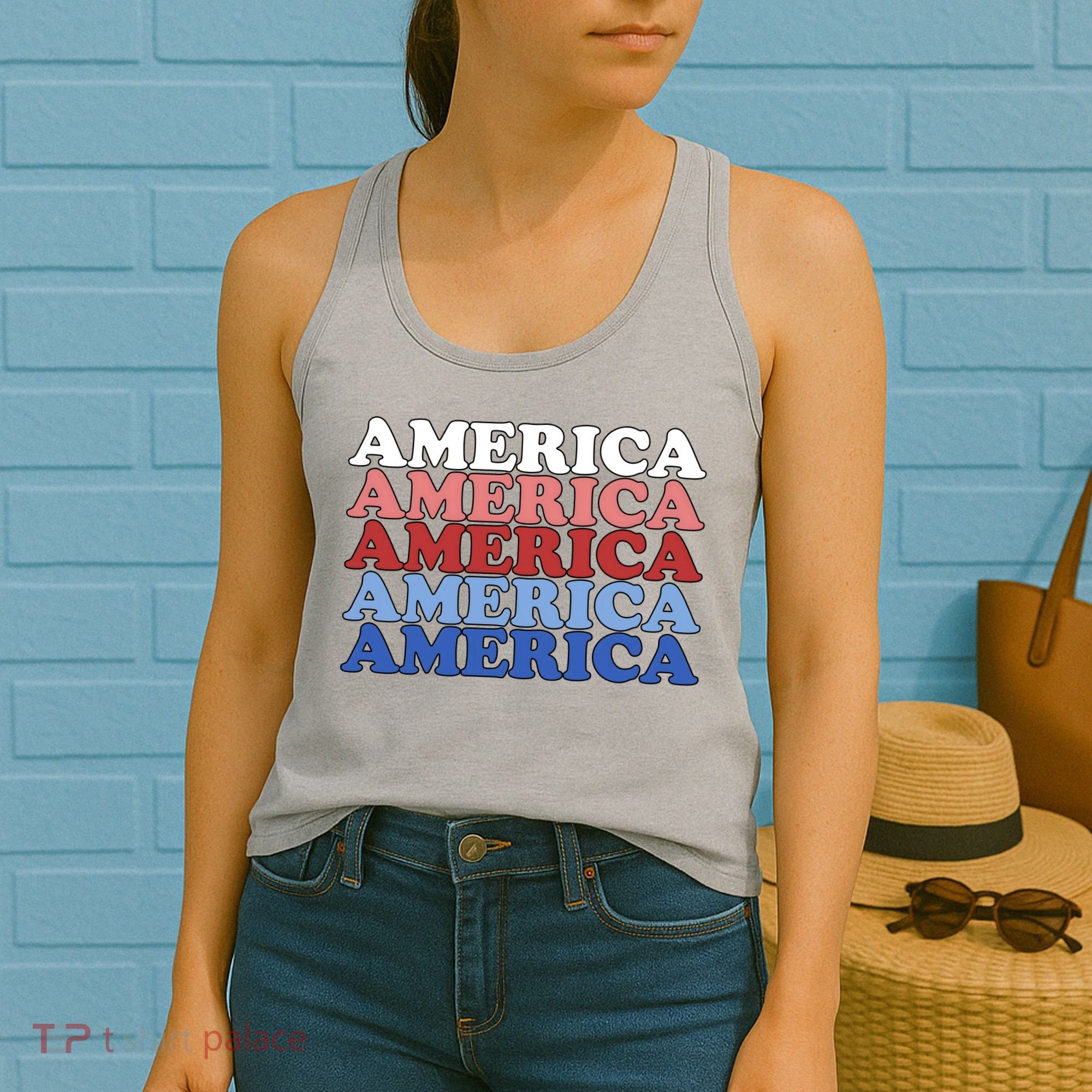 America Retro 4th Of July Women's Tank Top