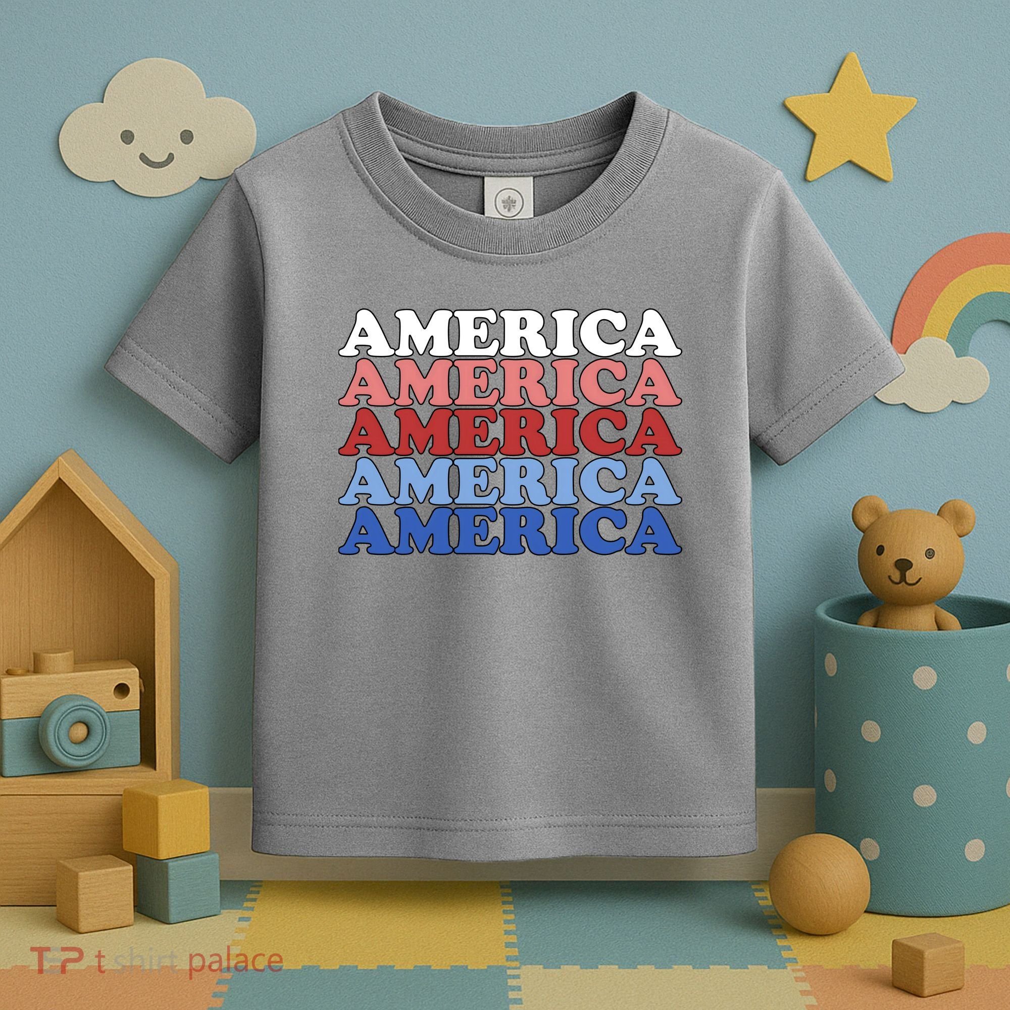 America Retro 4th Of July Toddler T-Shirt