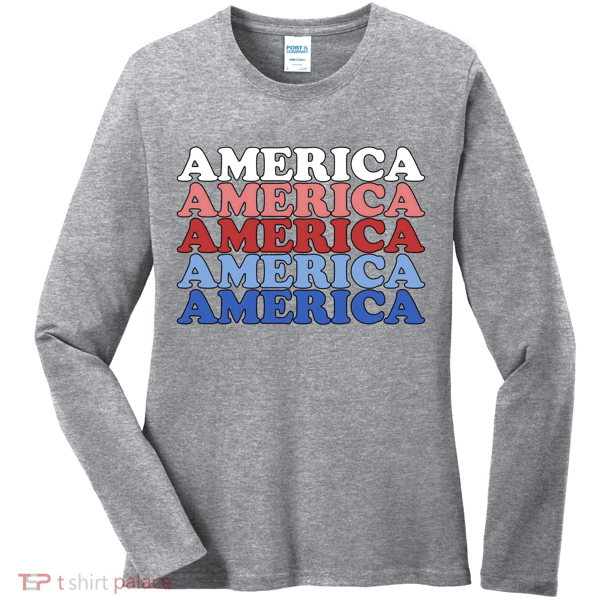 America Retro 4th Of July Women's Long Sleeve Shirt