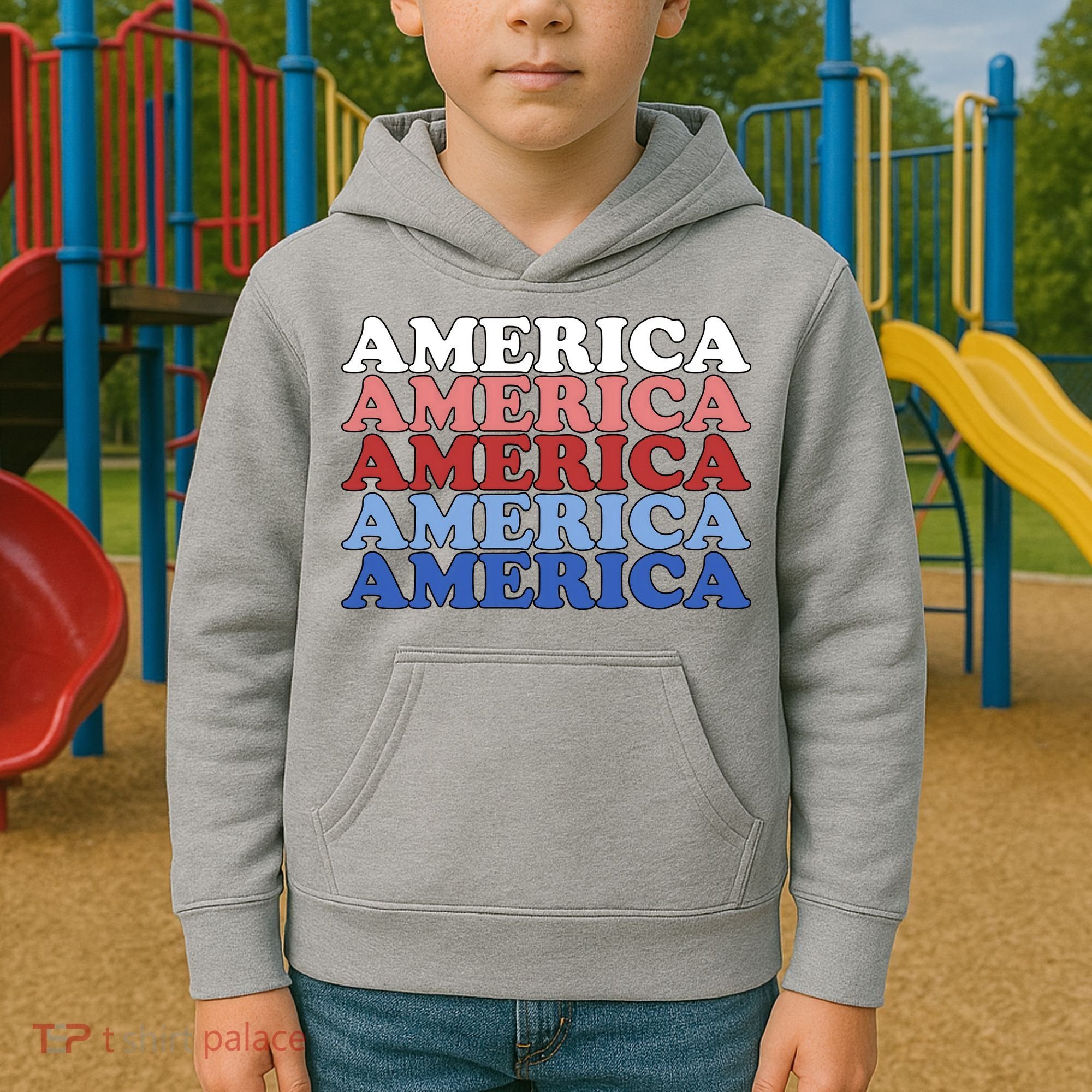 America Retro 4th Of July Kids Hoodie