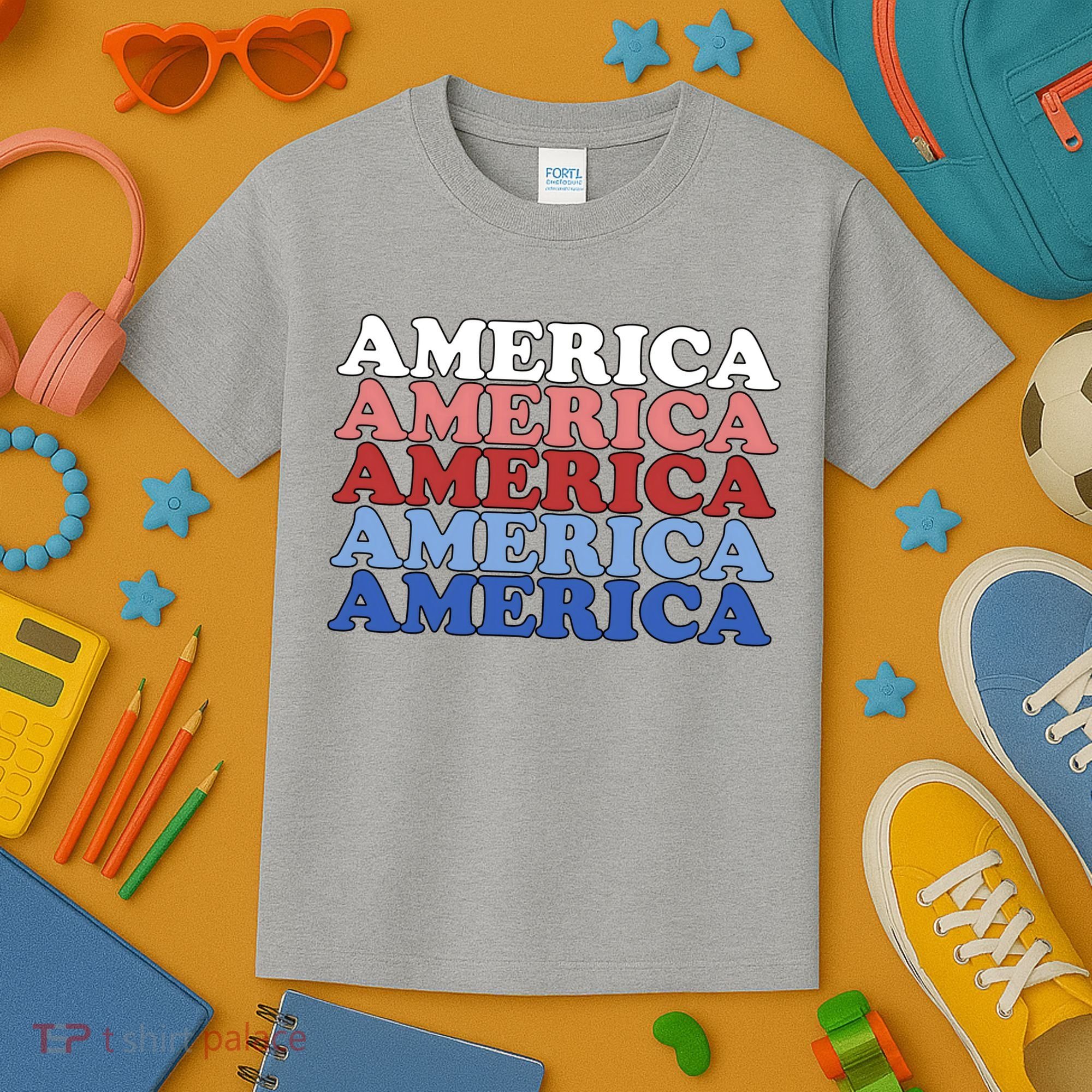 America Retro 4th Of July Kids T-Shirt
